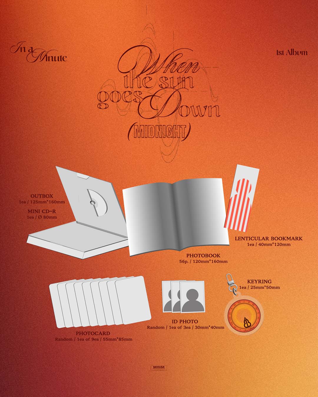 [PRE-ORDER EVENT] In A Minute 1st Album [When the sun goes down: Midnight] (2 types of medium, 1 type random)