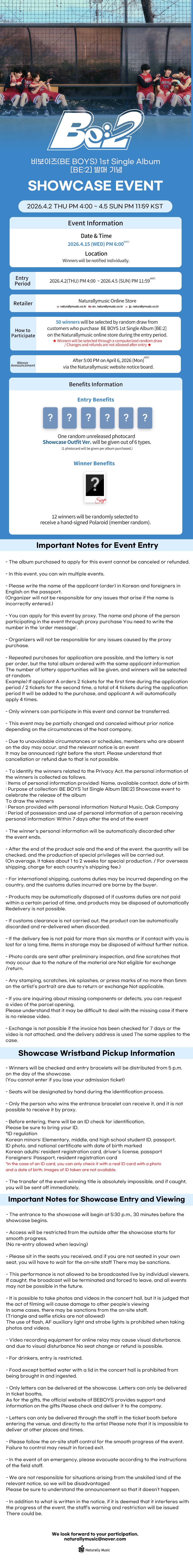 [4.15/Showcase Entry] BE BOYS 1st Single Album [BE:2] (2 types, medium, 1 random type)